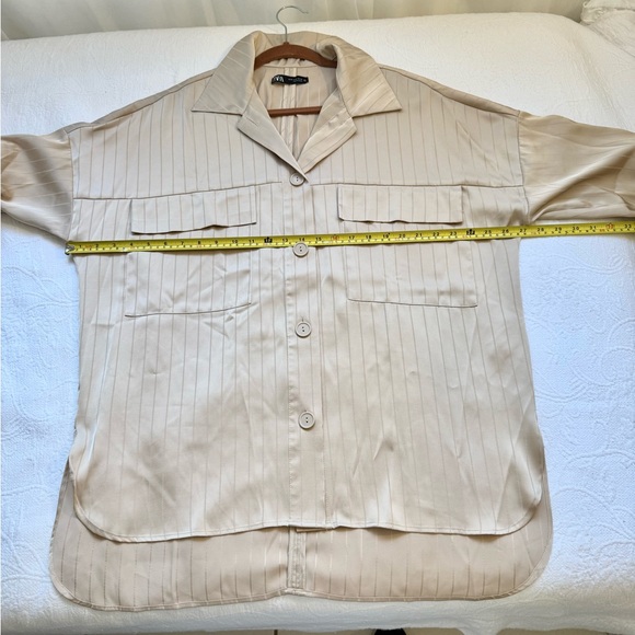 Zara Light Tan Shirt size Medium - Picture 7 of 11